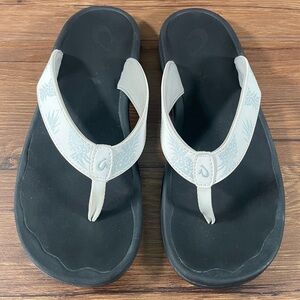 Olukai Ohana White Flip Flops Sandals Women’s Size 11 Shoes
